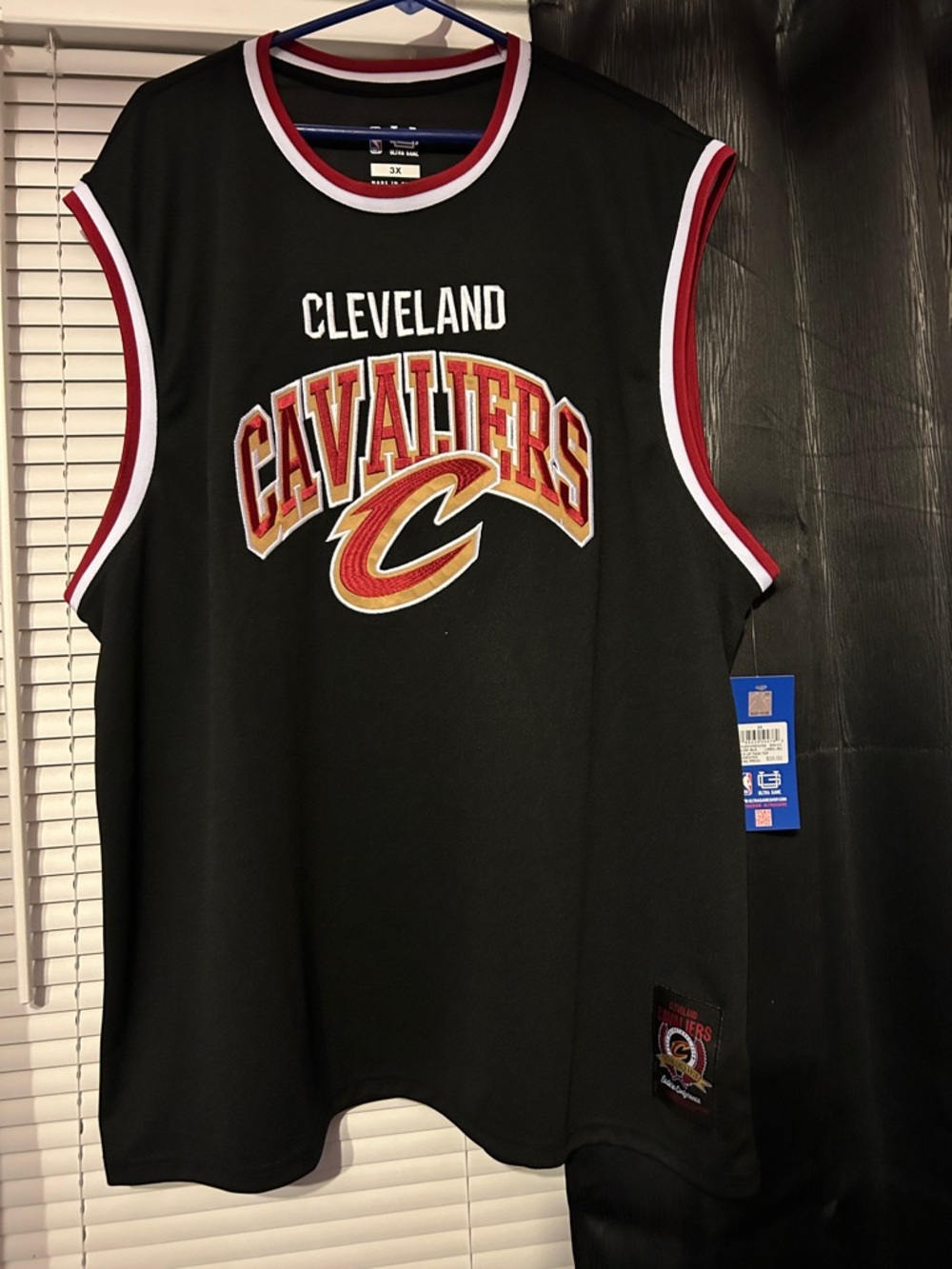 NBA Cleveland Cavaliers Black Jersey with Red and White Trim